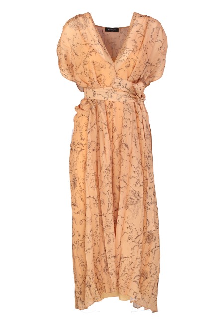 Shop FABIANA FILIPPI  Dress: Fabiana Filippi printed georgette dress.
All-over Fabula print.
Printed pleated chiffon georgette.
Fabric: 100% polyester.
Made in Italy. ABD274F500H203-4030
